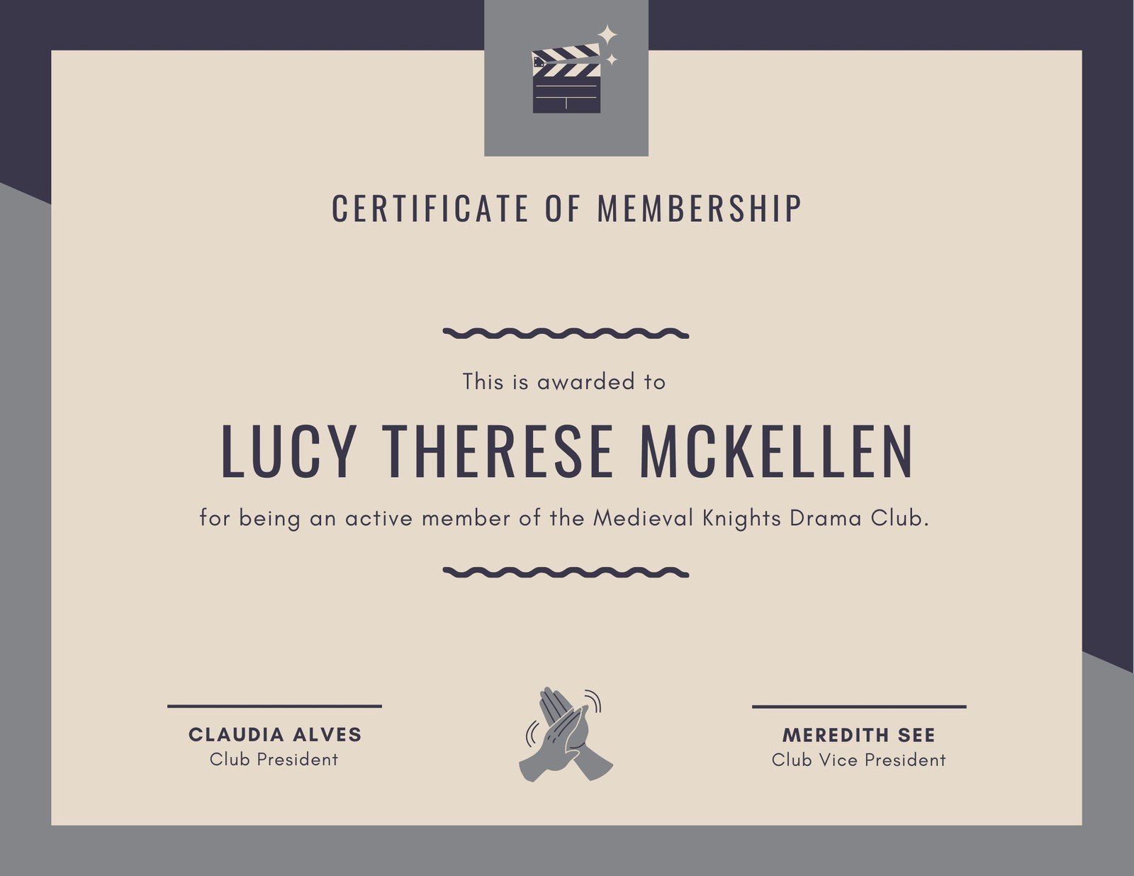 Club Membership Certificate Template