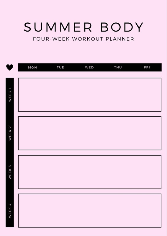 Pink Chic Minimal Cute Workout Planner Templates By Canva