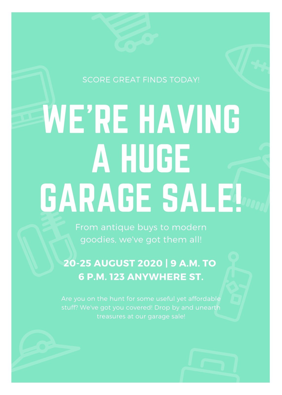 Free custom printable yard sale flyer templates  Canva With Regard To Garage Sale Flyer Template Word