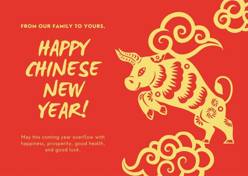 Free custom printable Chinese New Year card templates Canva
