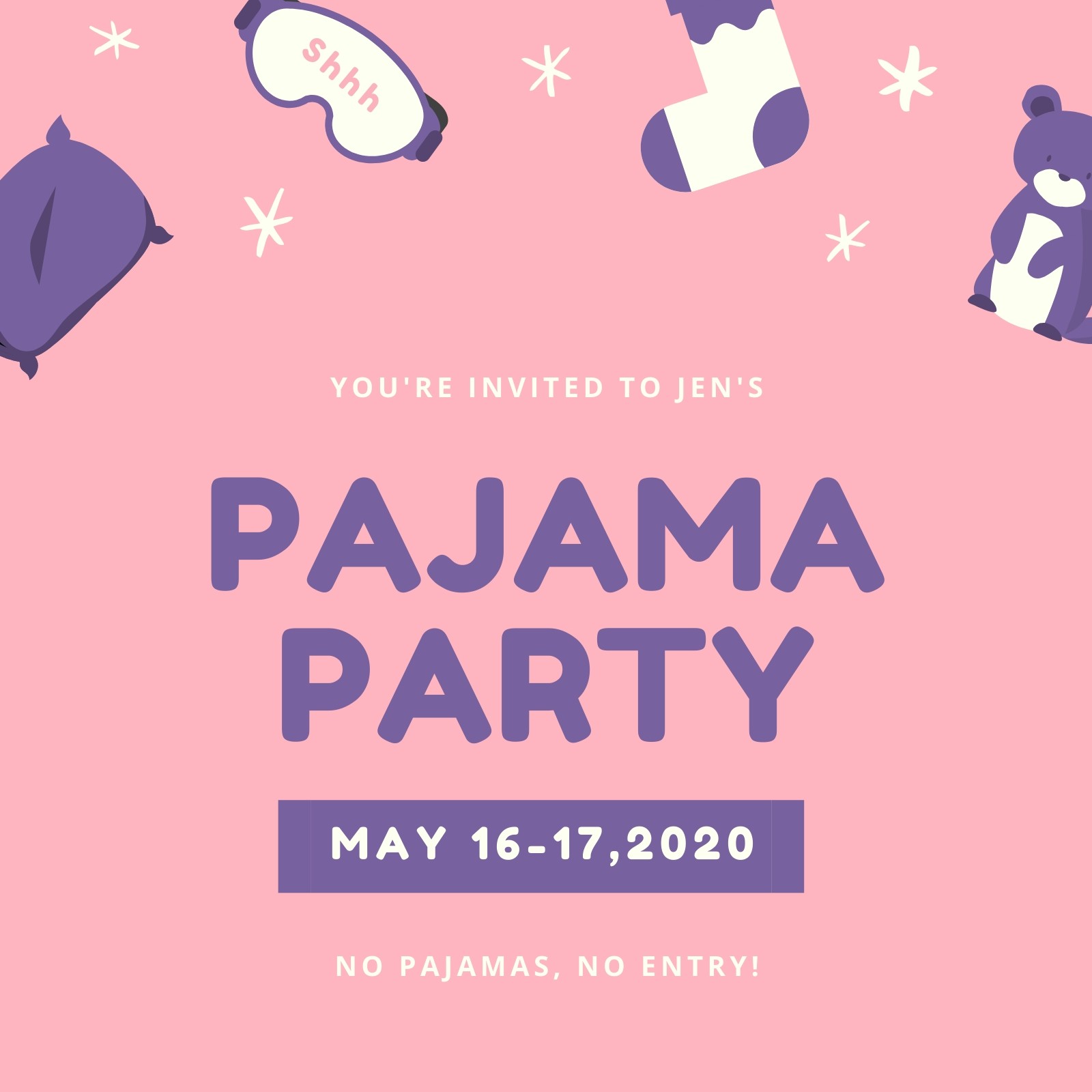 Customize 41+ Pajama Party Invitations Templates Online Canva