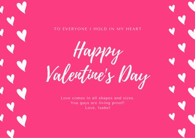 Pink Cut-out Heart Valentine's Day Card - Templates by Canva