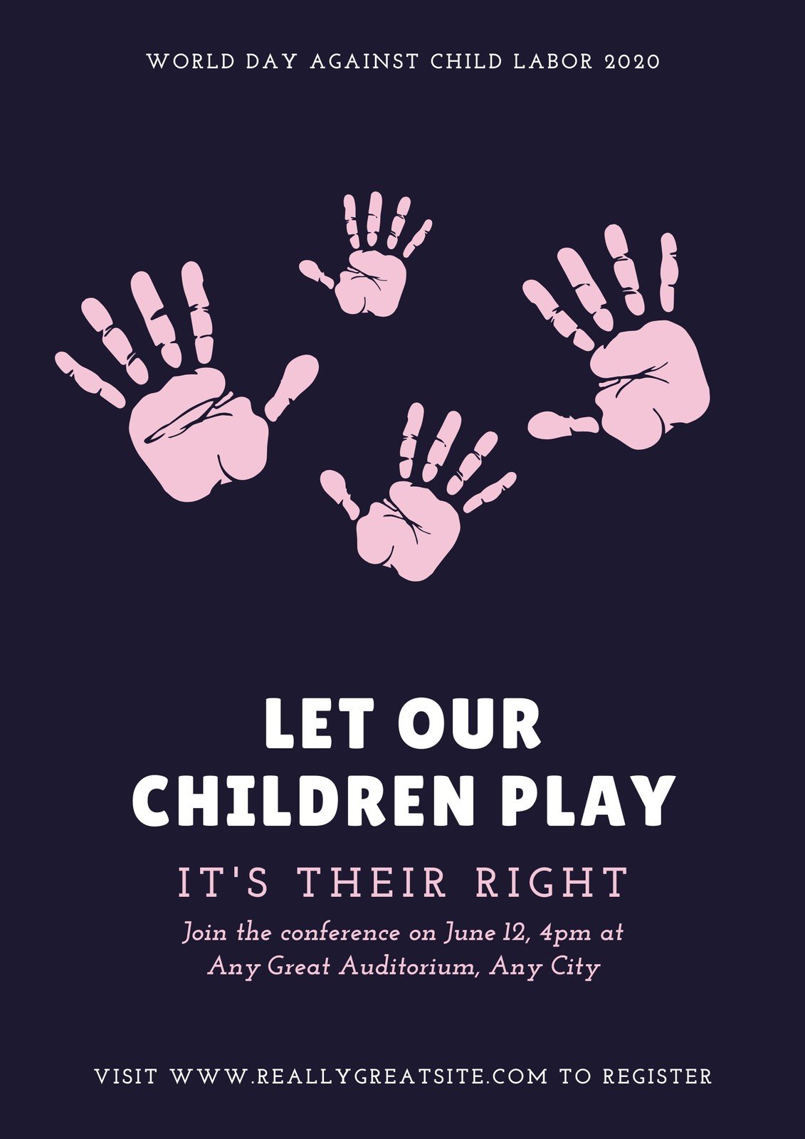 Free World Day Against Child Labour Poster Templates Canva