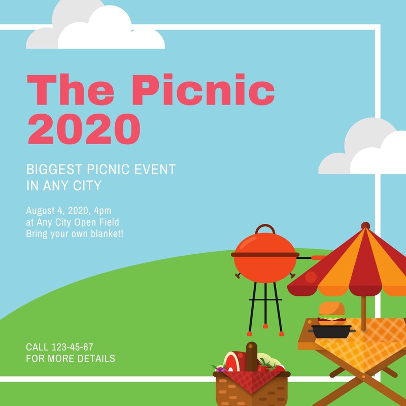 Free printable customizable picnic invitation templates Canva