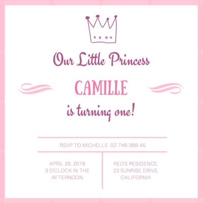 Princess Themed Invitation Template from marketplace.canva.com