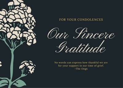 Free, printable funeral thank you card templates to customize | Canva