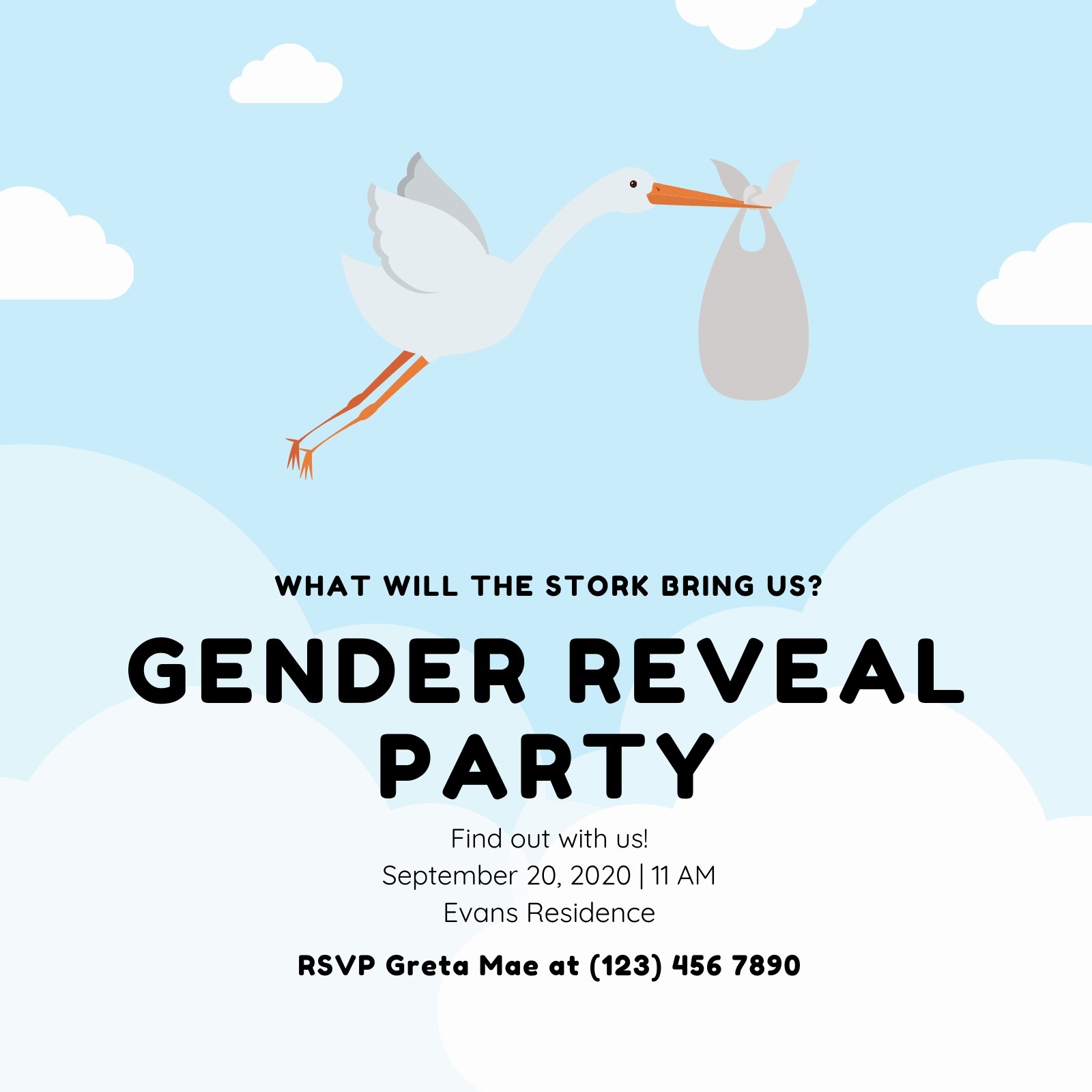 Free Custom Printable Gender Reveal Invitation Templates Canva 