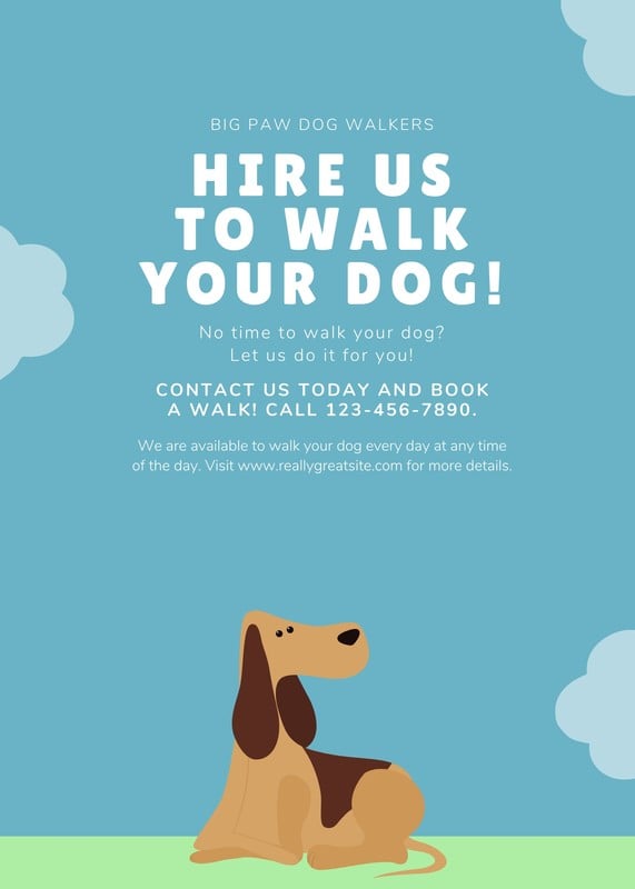Free printable, customizable dog walker flyer templates Canva