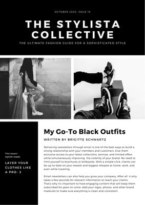 Black And White Fashion Youth Modern Email Newsleter Templates By Canva