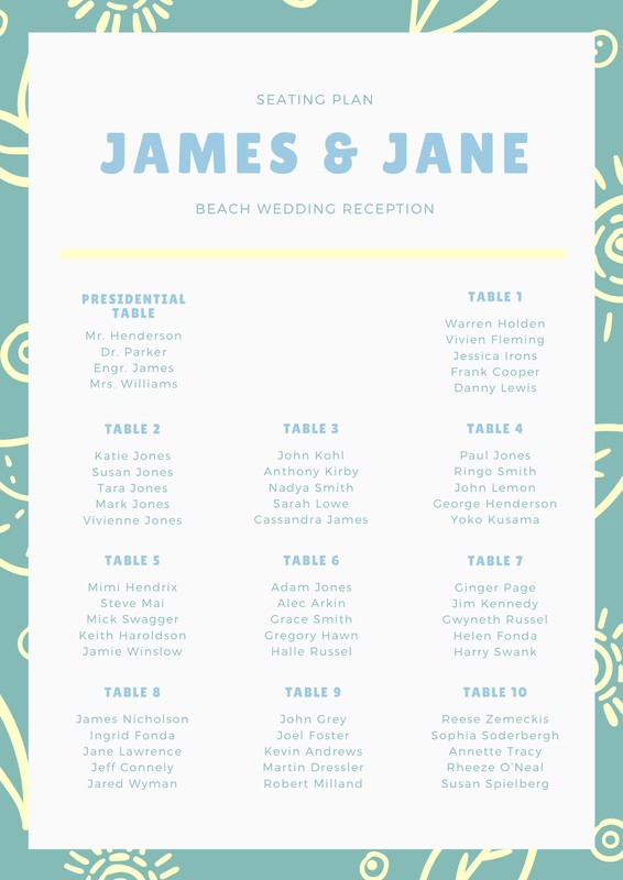 Canva Seating Chart Template