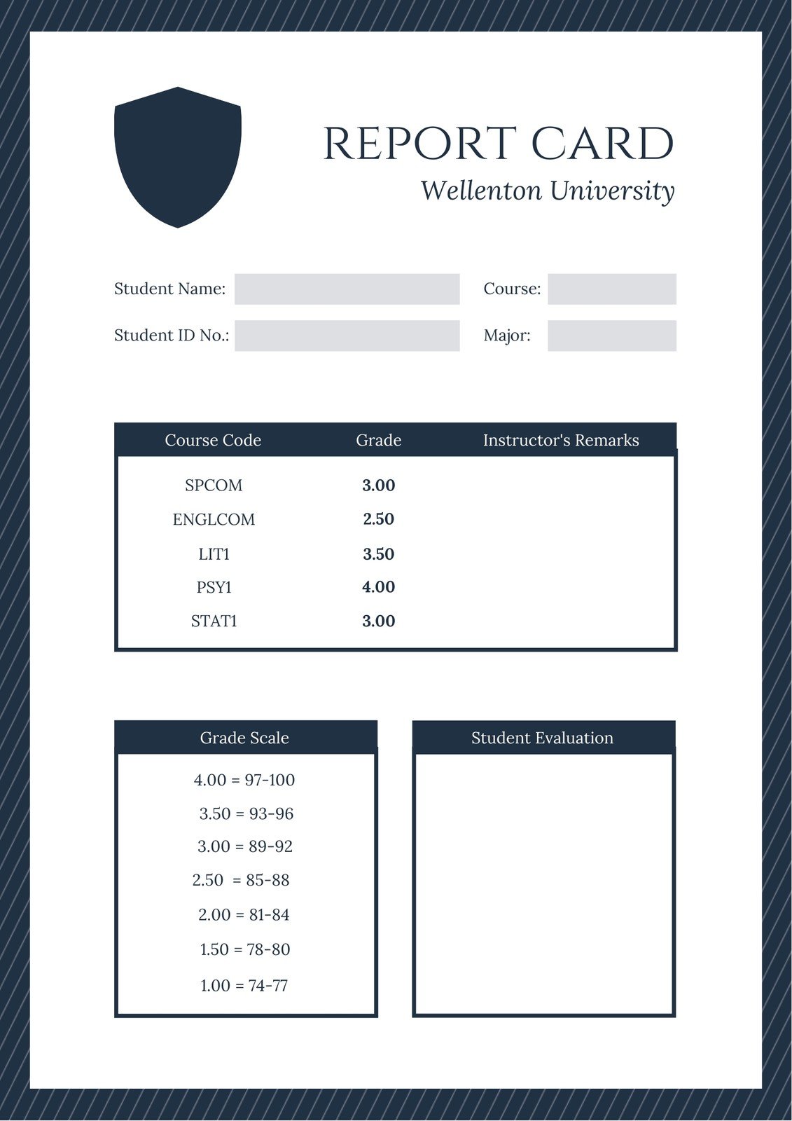 Customize 23+ College Report Cards Templates Online - Canva Intended For Fake Report Card Template