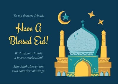 Free printable, customizable Eid al-Fitr card templates | Canva