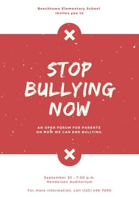 Free Printable Anti Bullying Campaign Poster Templates Canva