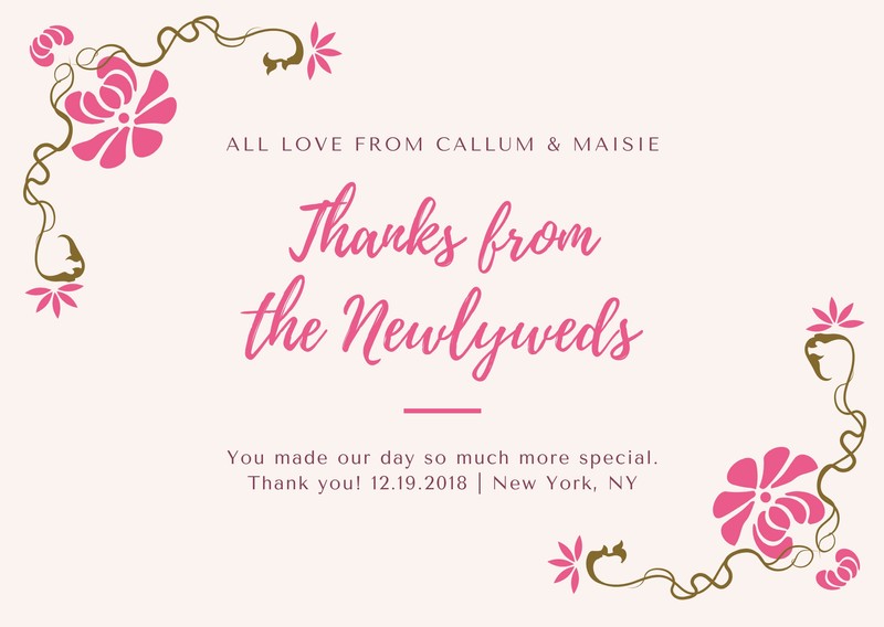 Customize 158 Wedding Thank You Cards Templates Online Canva