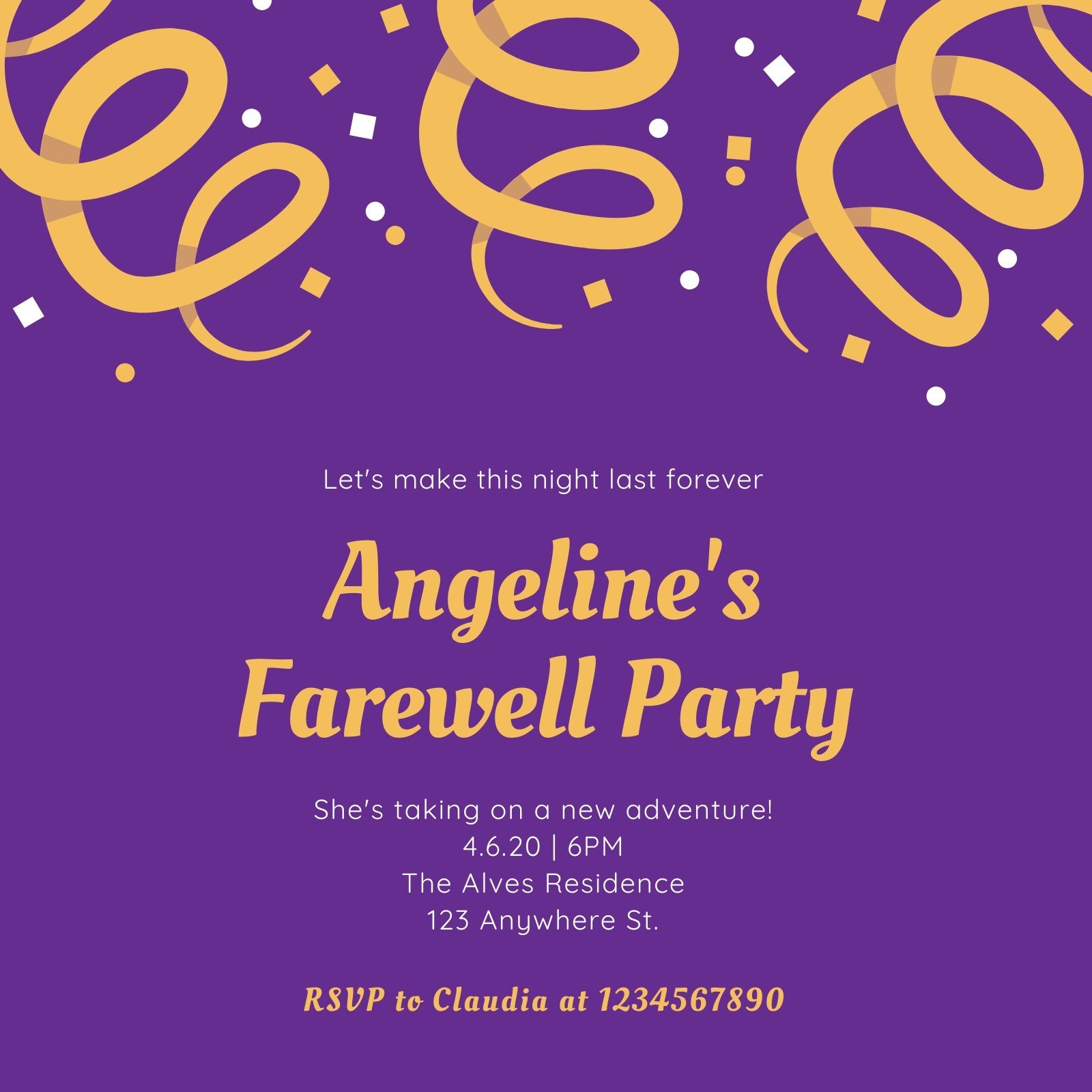 Free custom printable farewell party invitation templates  Canva Inside Farewell Party Flyer Template Free