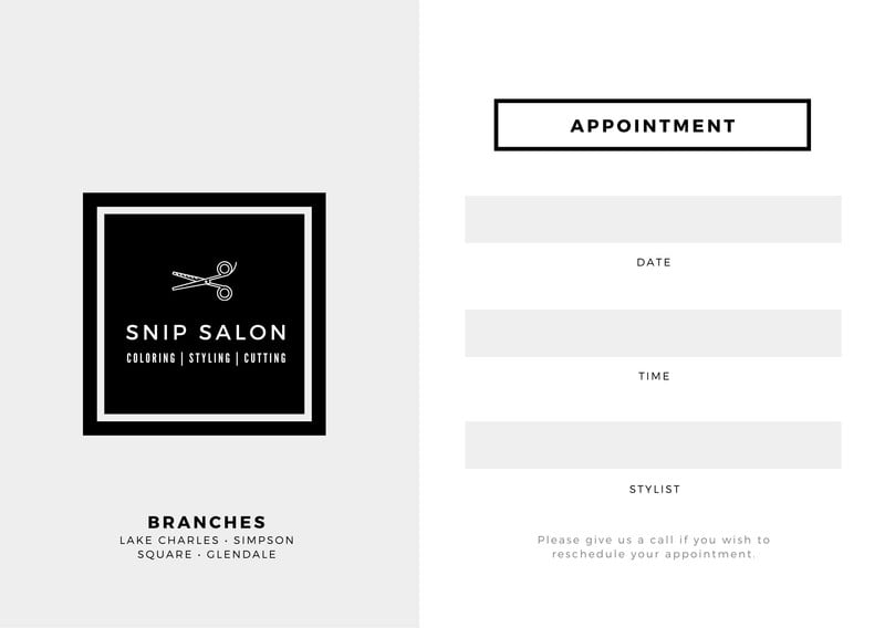 Appointment Cards Templates Free Template Business Format