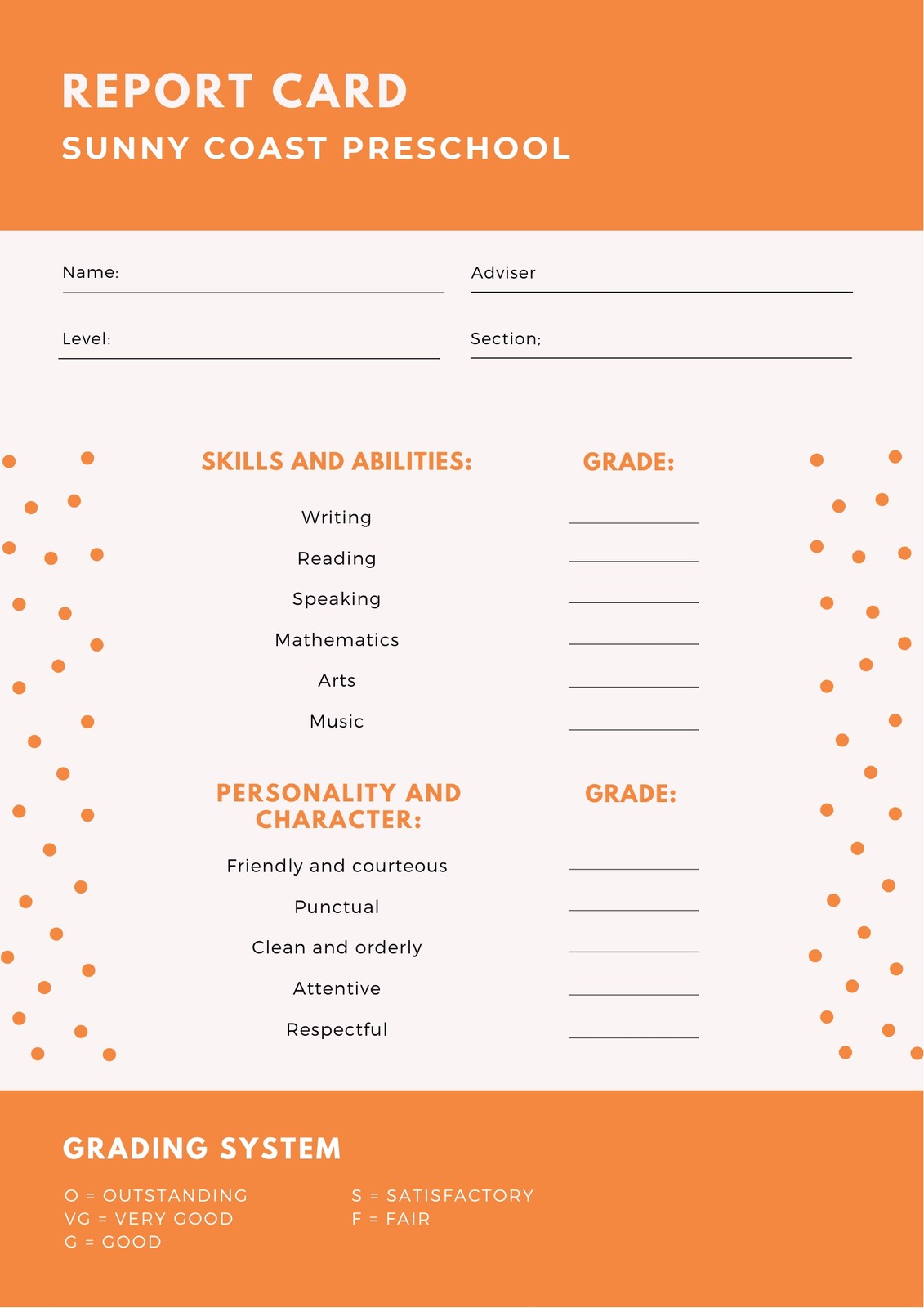 Customize 46+ Preschool Report Cards Templates Online - Canva