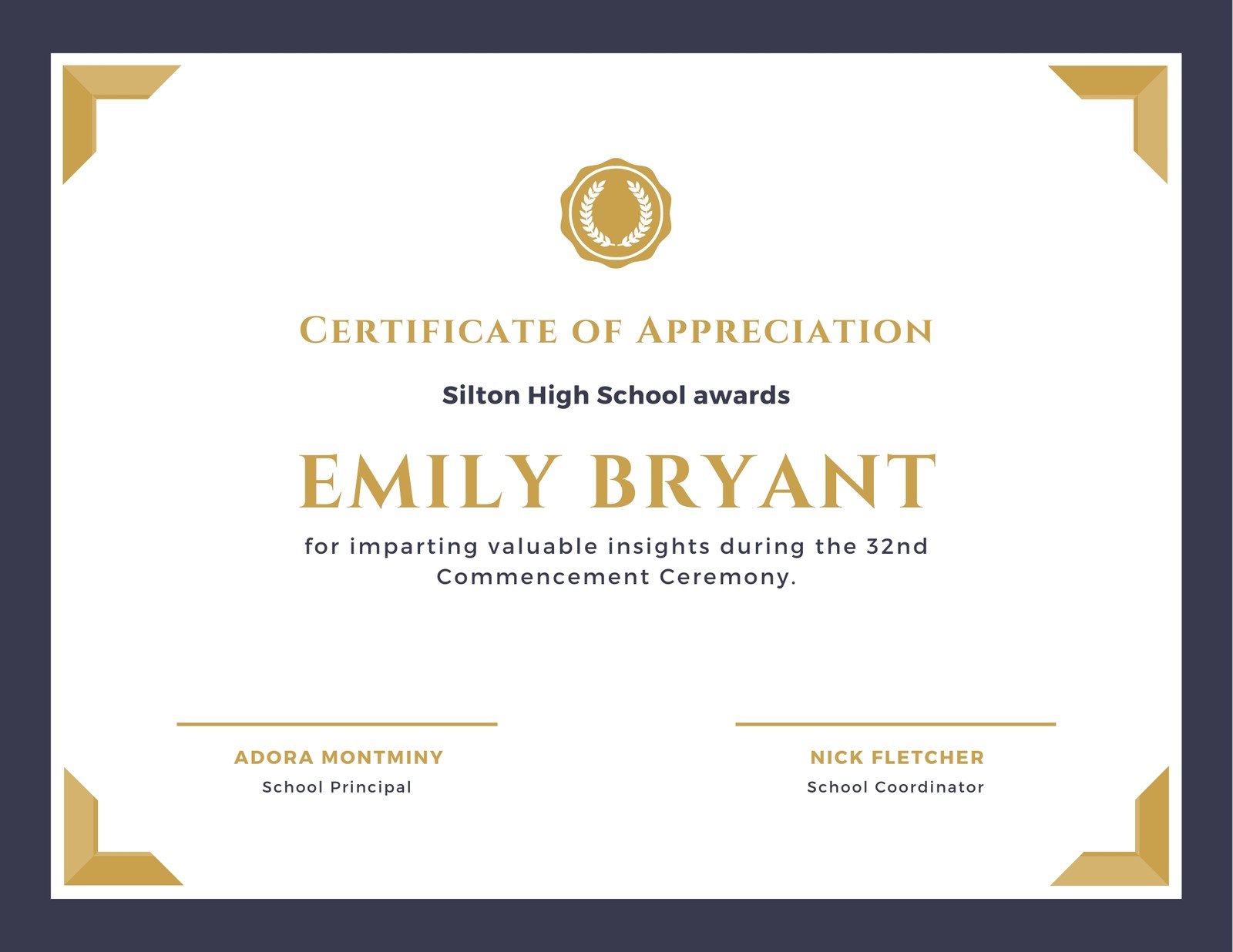 Purple and Gold Bordered Appreciation Certificate - Templates by Canva With In Appreciation Certificate Templates