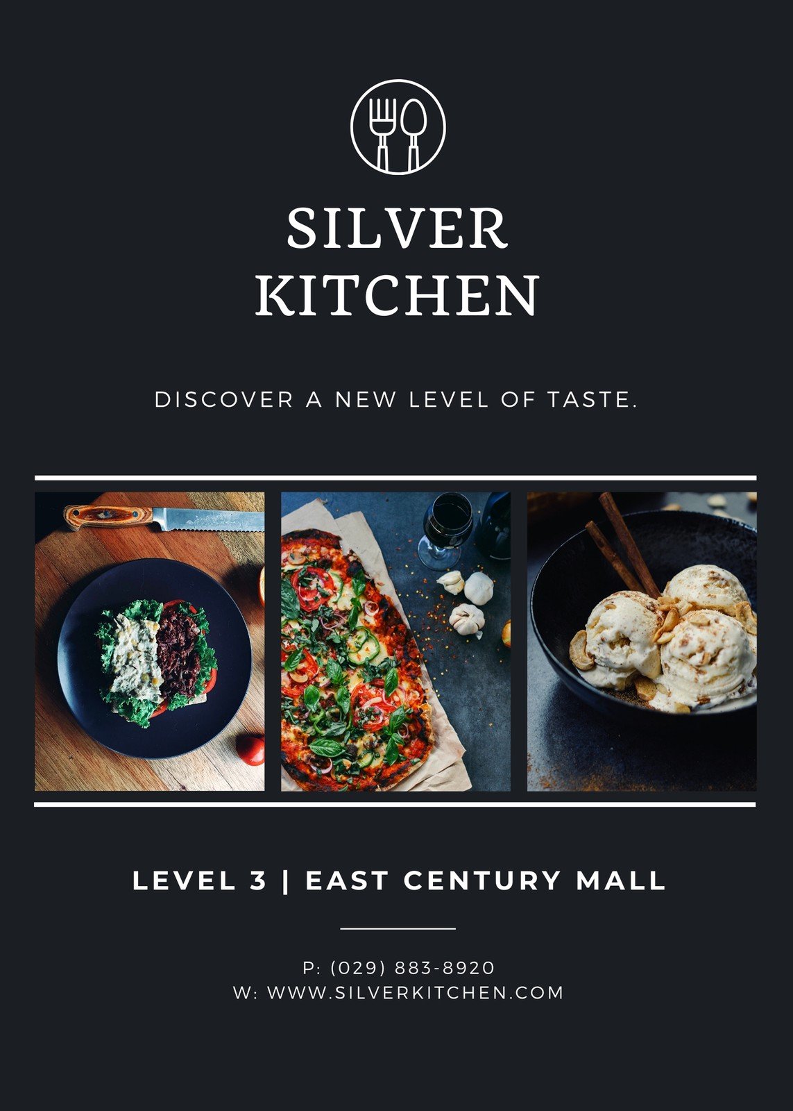 Silver Kitchen Restaurant Flyer