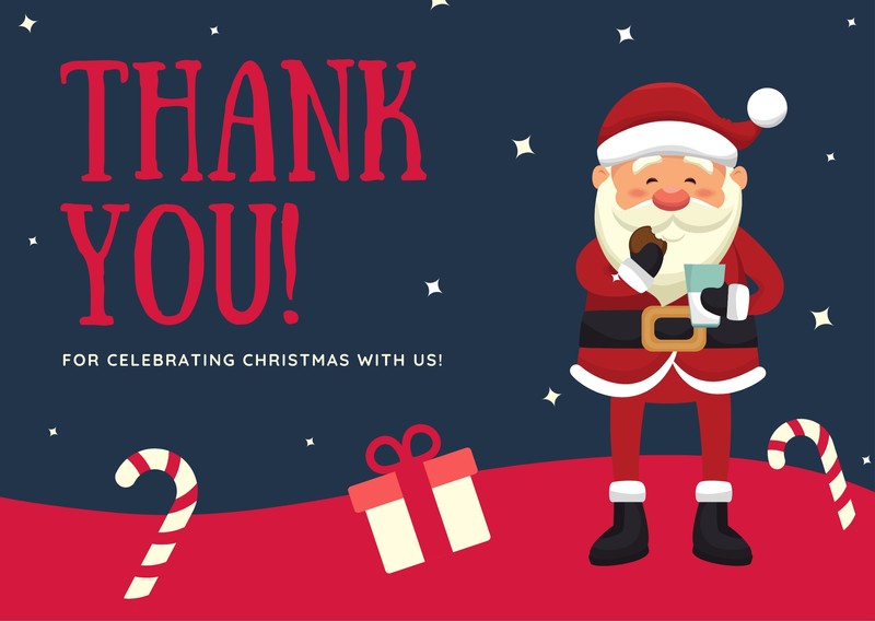 Free Christmas Thank You Cards Templates to customize Canva