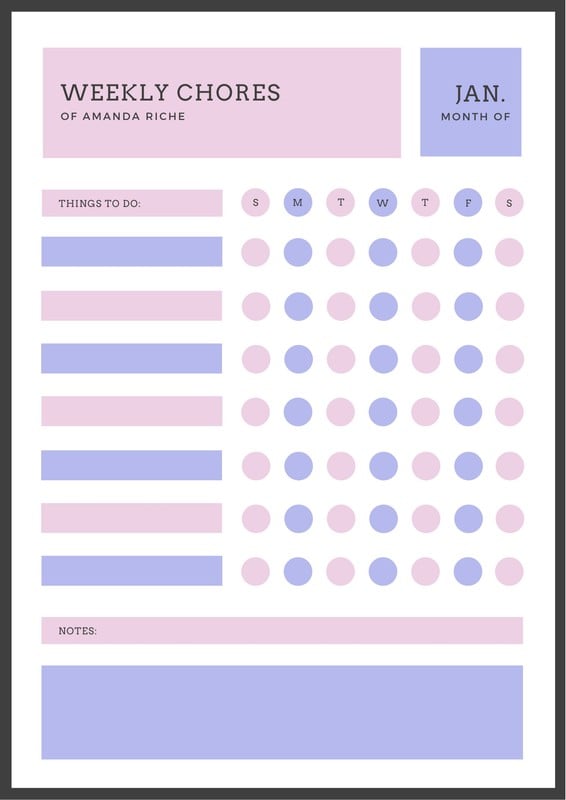 Cute Chore Chart Printable