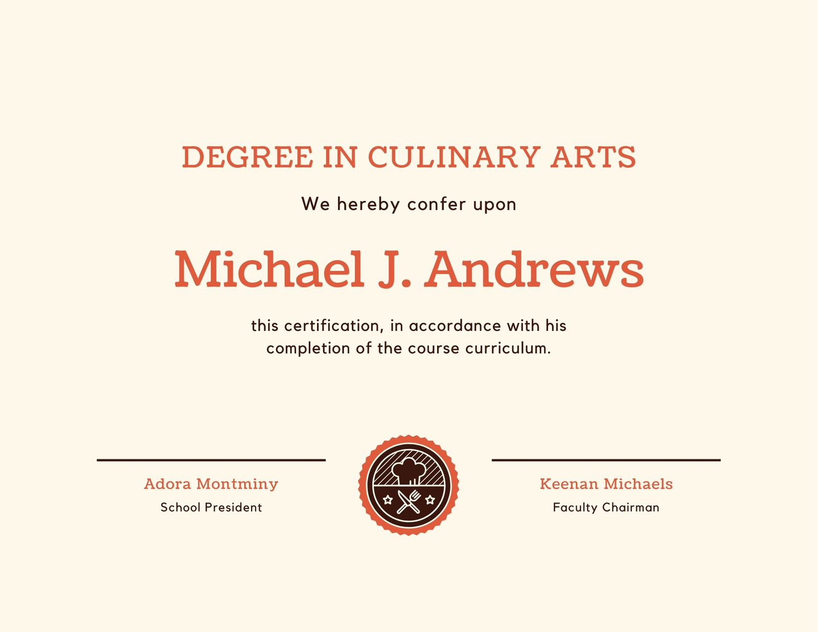 Culinary Arts Diploma Certificate Templates by Canva
