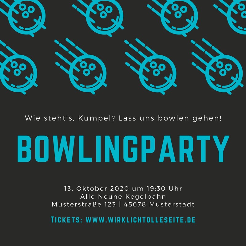 Kostenlose Vorlagen für Einladungen zum Bowling | Canva