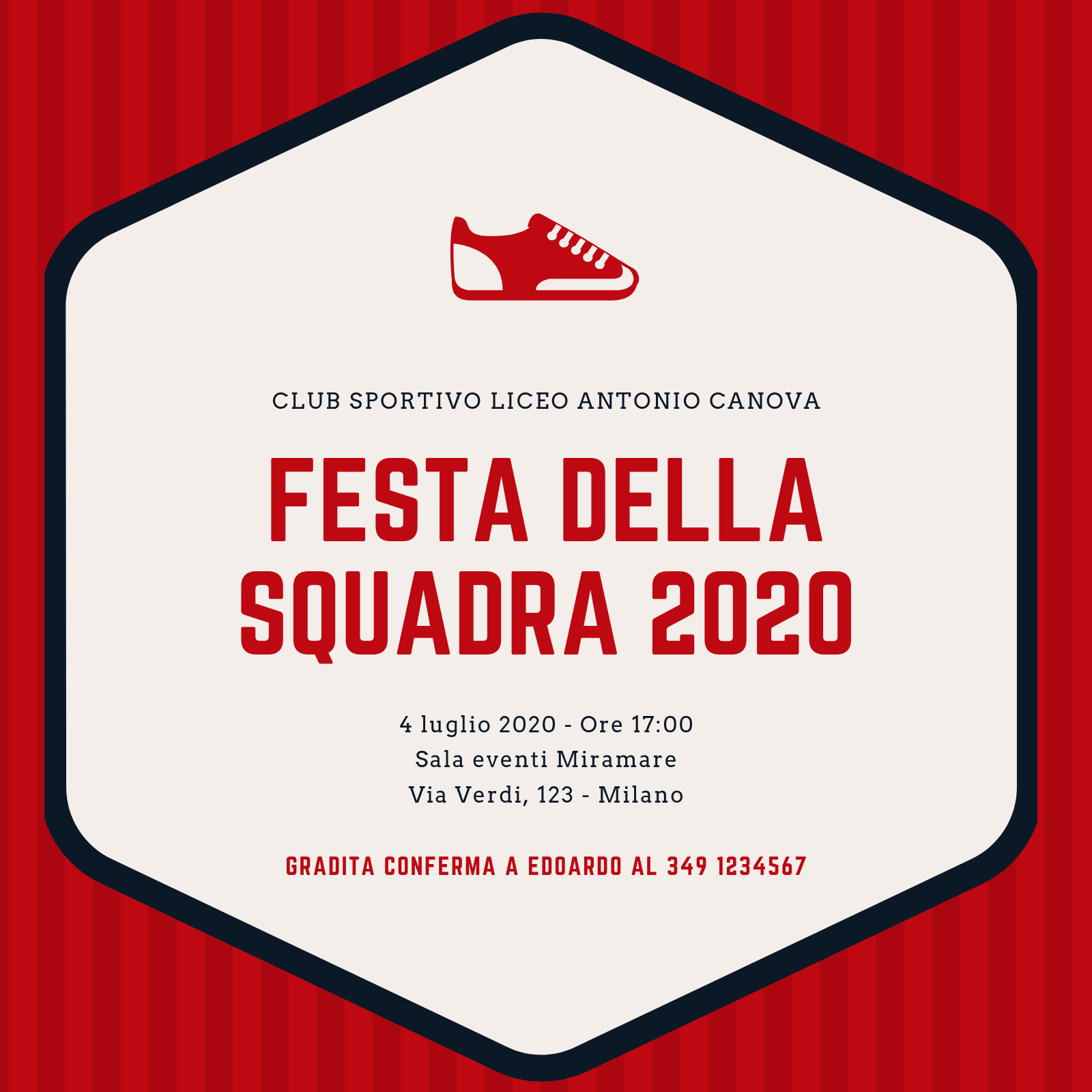 Invito Biglietto Digitale o Cartaceo Personalizzato a Tema Calcio