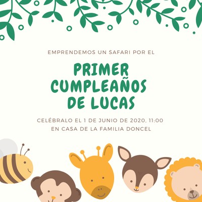 Plantillas de invitaciones a primer cumpleaños