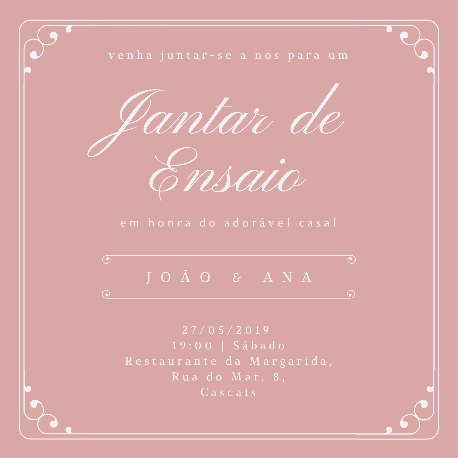 Explora Os Nossos Modelos Gratuitos De Convites De Jantar De Ensaio Canva 4501