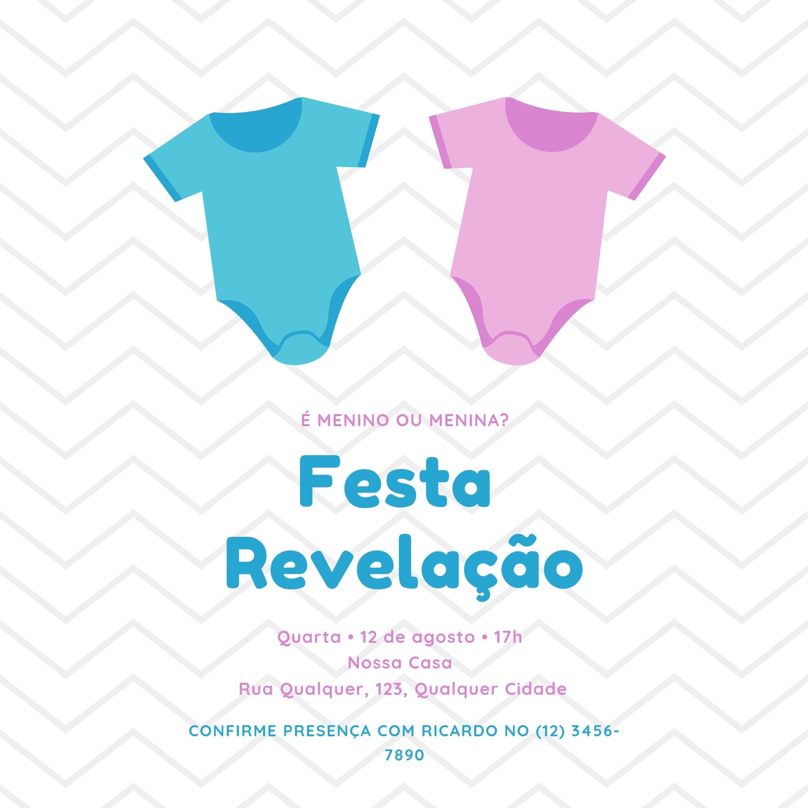 Convite chá de baby revelação Edite Online