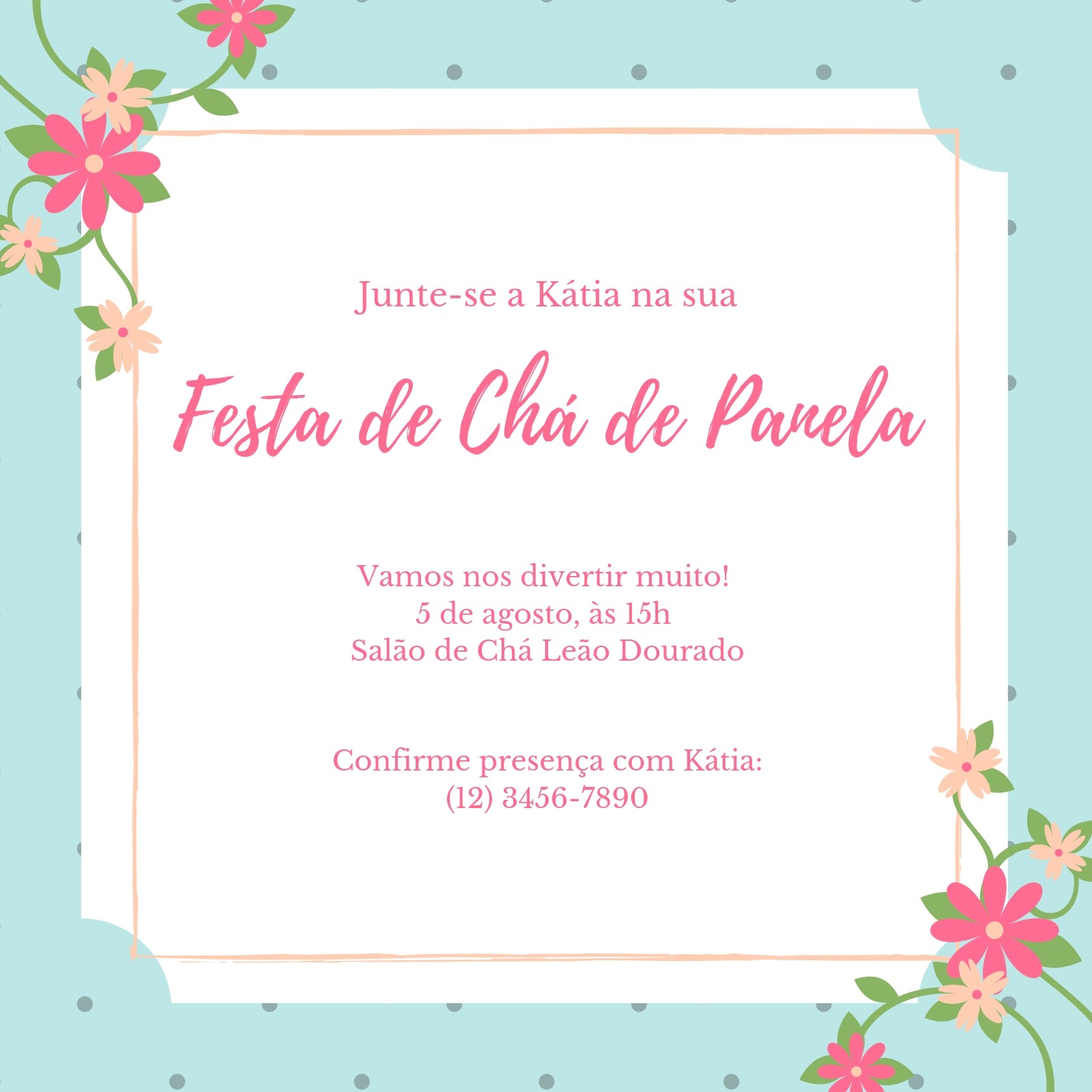 Modelos de convite de ch de panela gratuitos Canva