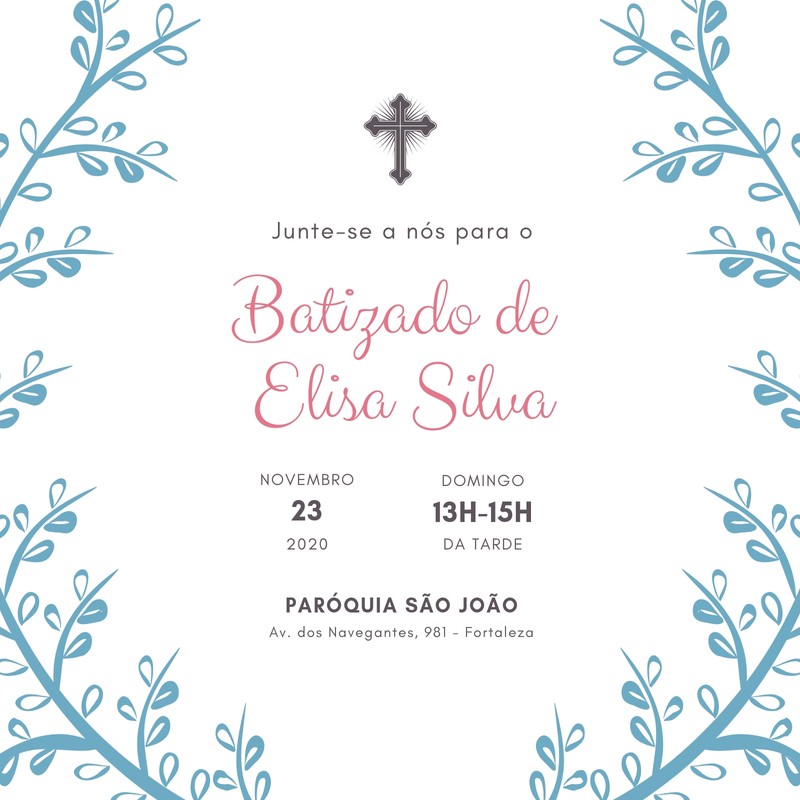 Faça Convites Para Batizado Com Design Perfeito Canva 9242