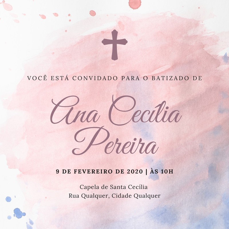 Faça Convites Para Batizado Com Design Perfeito Canva 8221