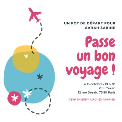 Invitation à un pot de départ Superbes modèles gratuits Canva