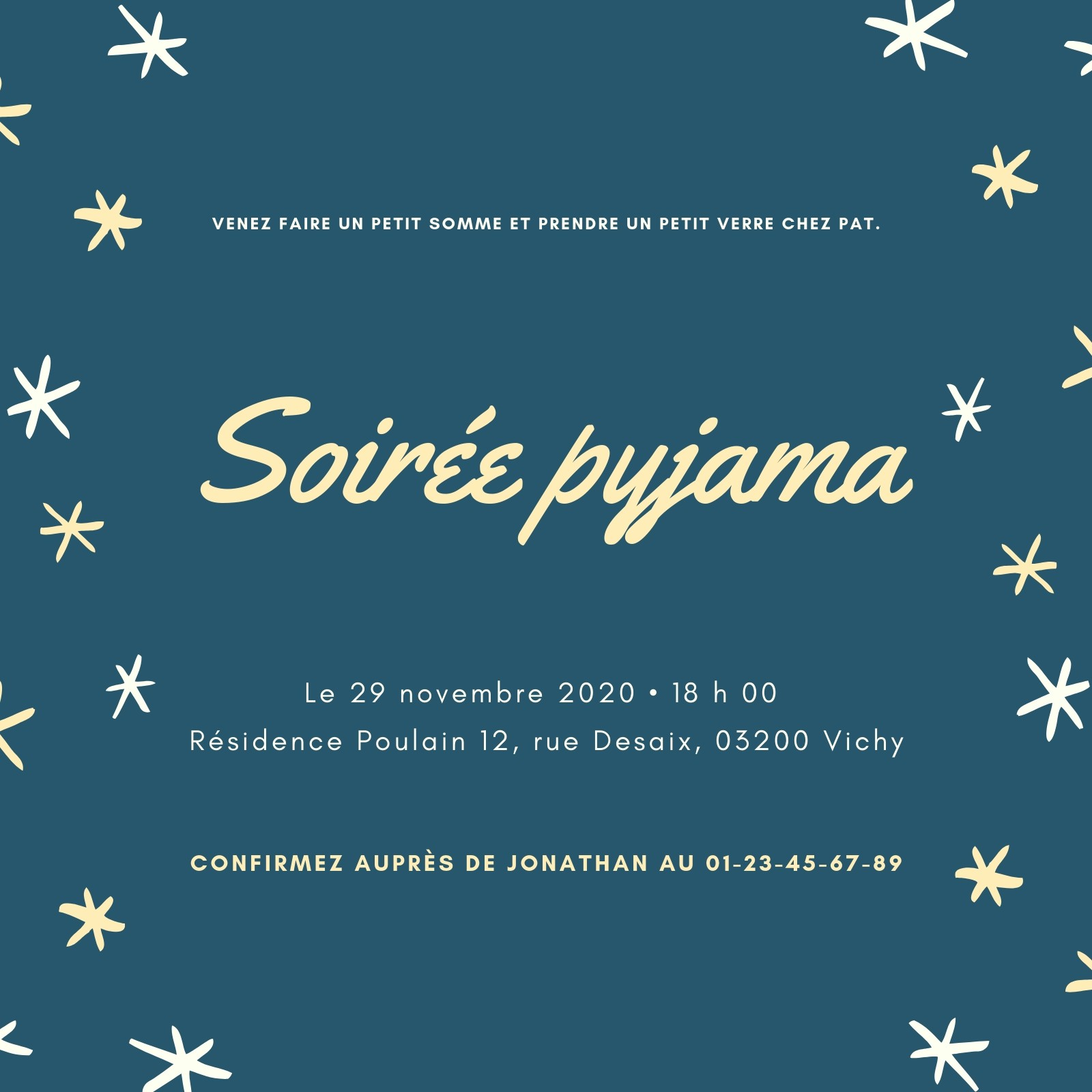Invitation soirée pyjama - Soirée pyjama party invitation