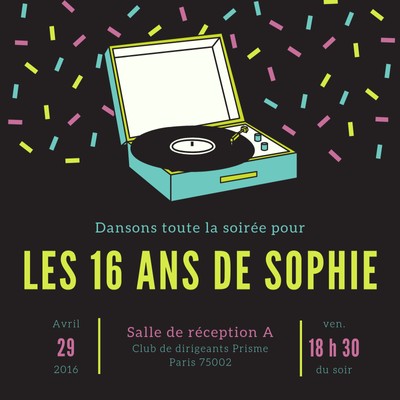 Modeles Invitations Pour Feter Ses 16 Ans Gratuits A Personnaliser Canva