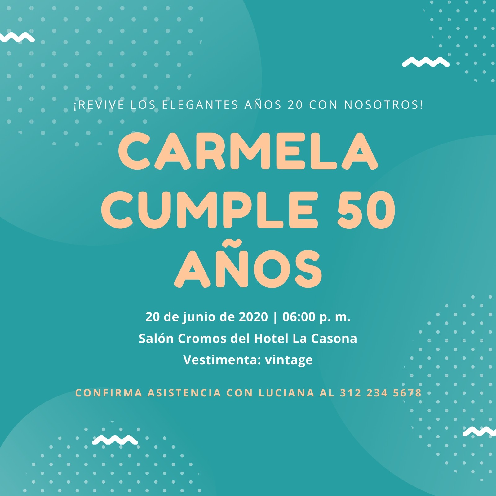Invitación para fiesta de 50 años. 🤭 #invitacionesdigitales #50años #