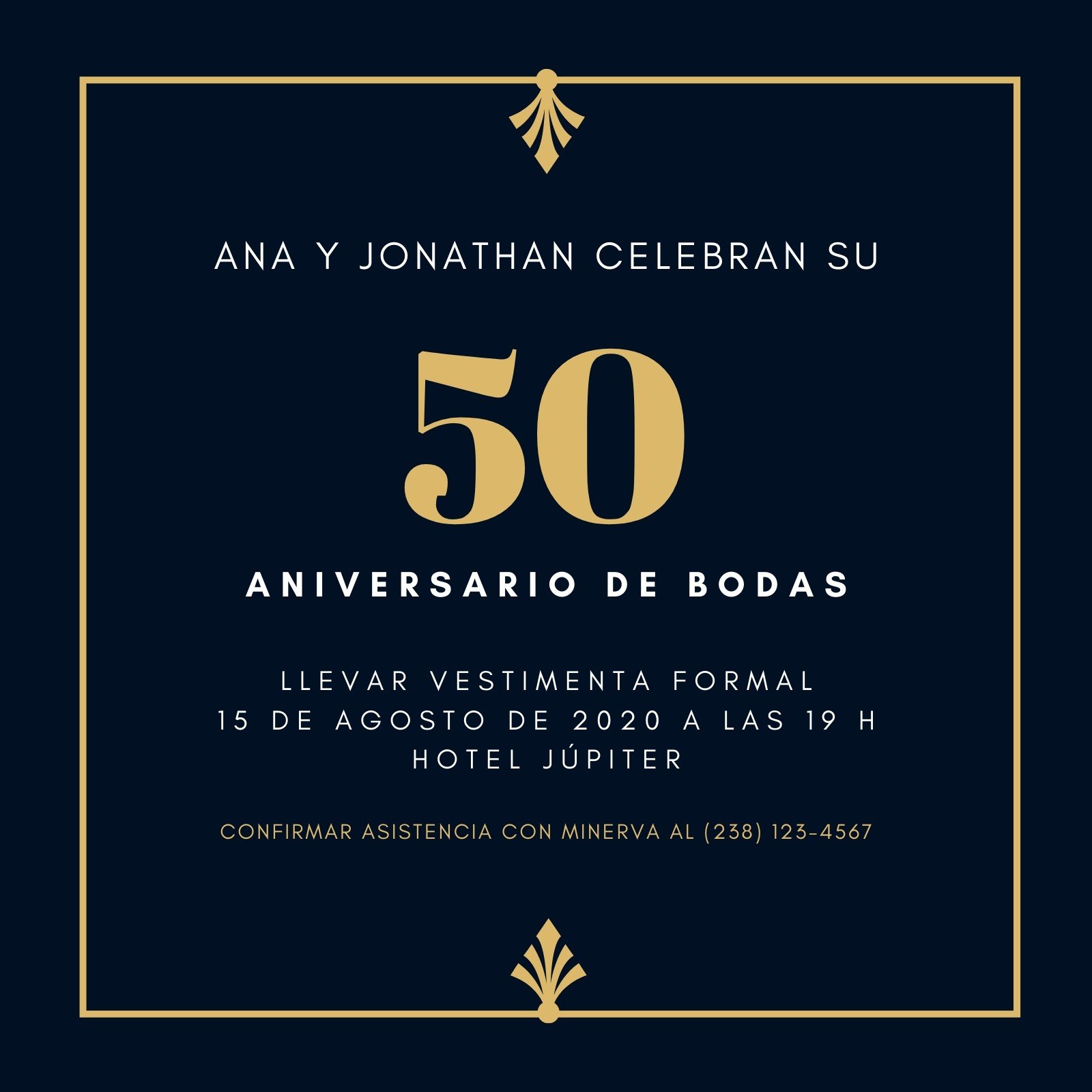 Cartel del 50 aniversario, Aniversario de bodas de oro, decoración