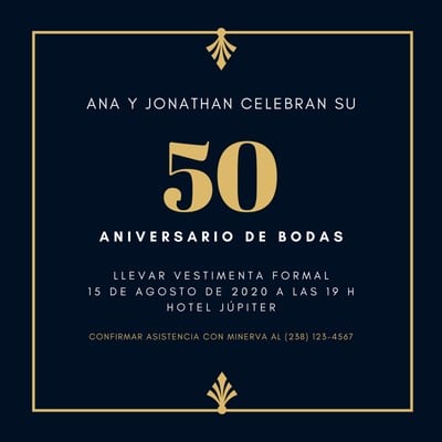 Invitación de cumpleaños número 50 para mujeres, Saludos a los 50