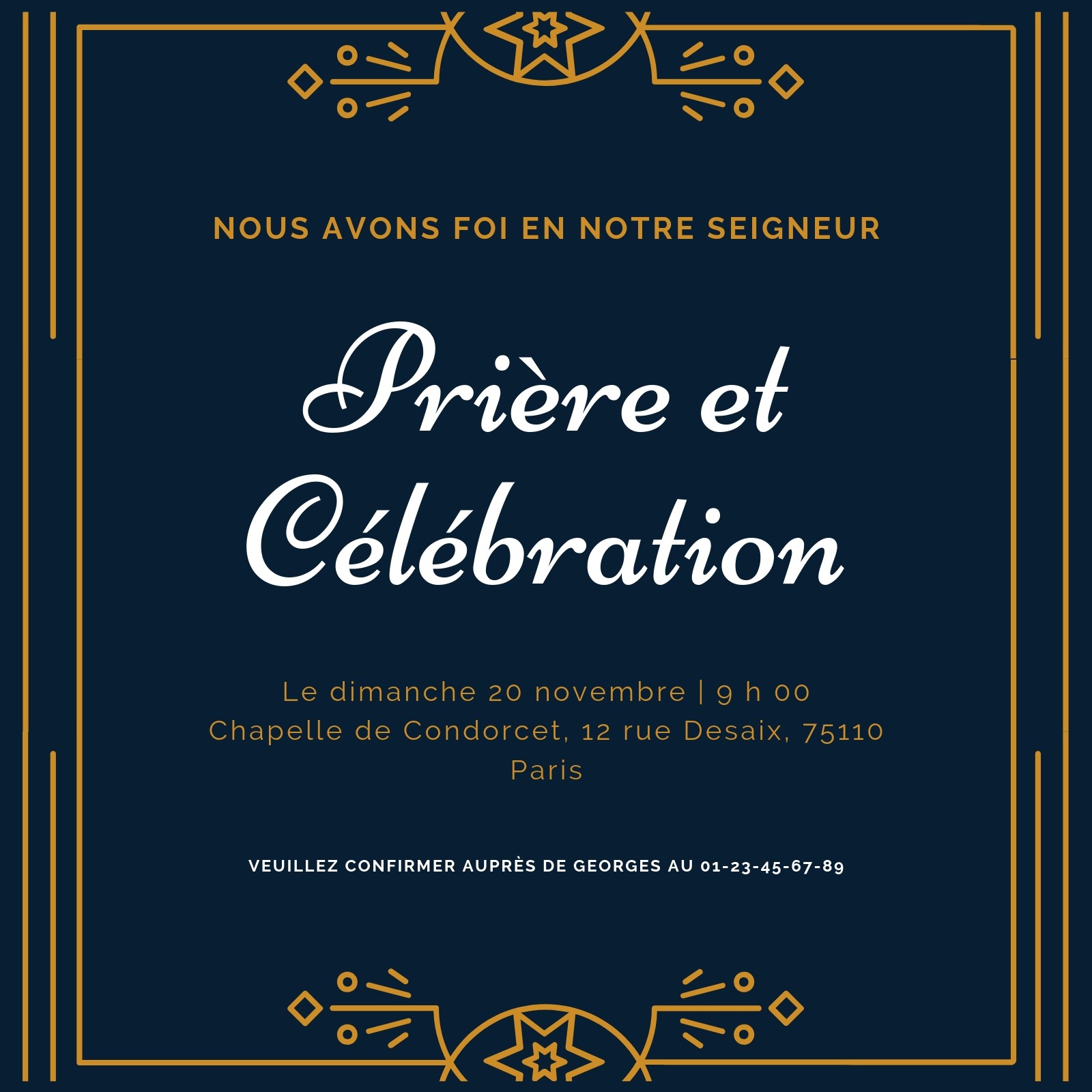 Modèles d'invitation à un lieu de culte 100 gratuit Canva