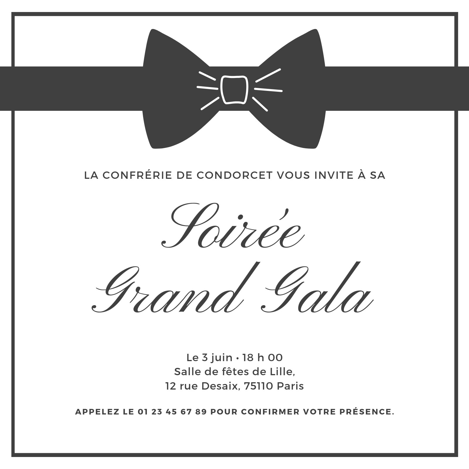 Invitations une soir e formelle mod les gratuits Canva