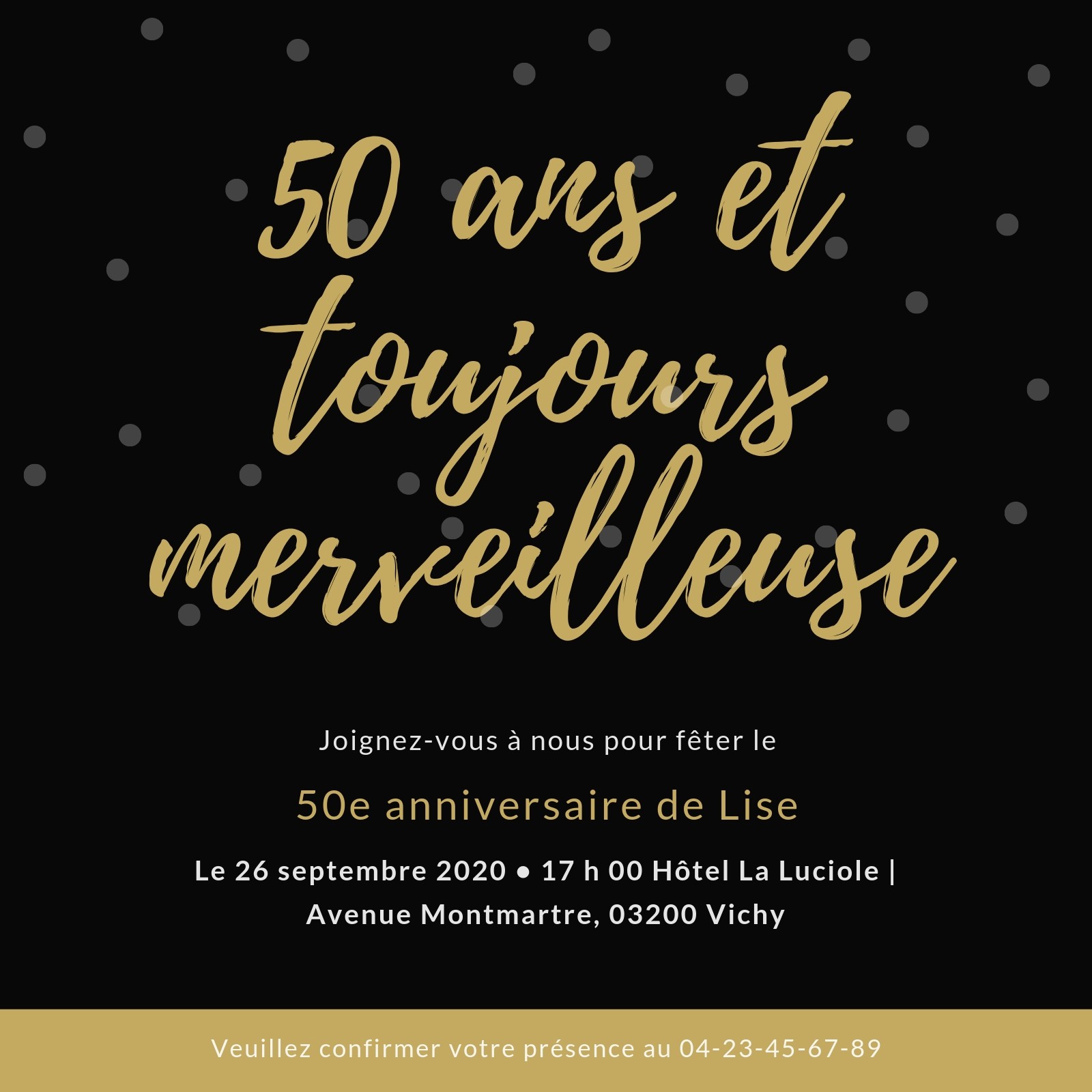 Carte invitation anniversaire 50 ans Cinquante+