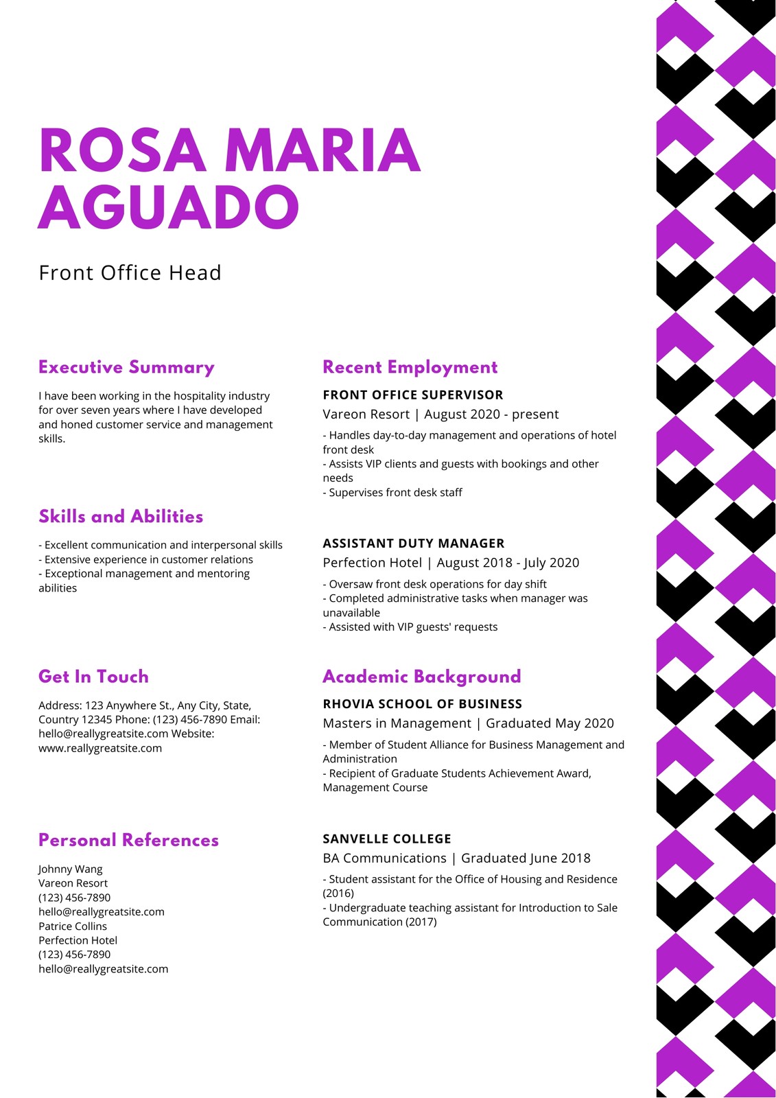 Sample Resume For Front Office Manager الصور Joansmurder Info