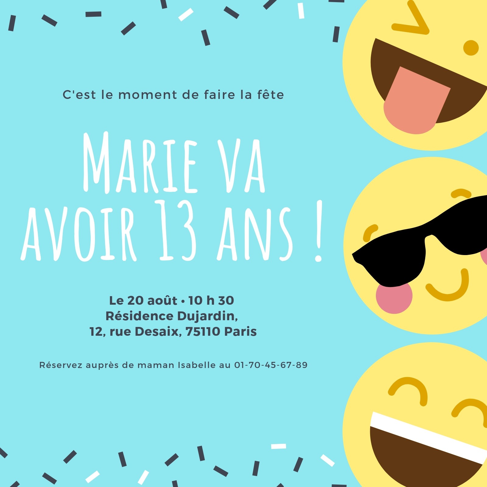 Carte d invitation anniversaire 1283 mod les gratuits Canva