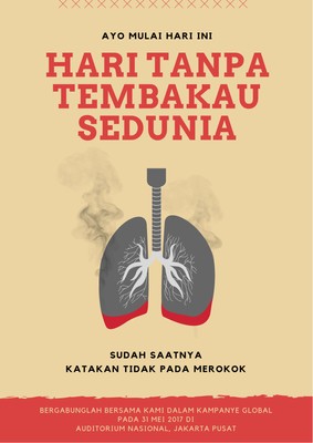 Contoh Poster Hari Tanpa Tembakau Sedunia Canva