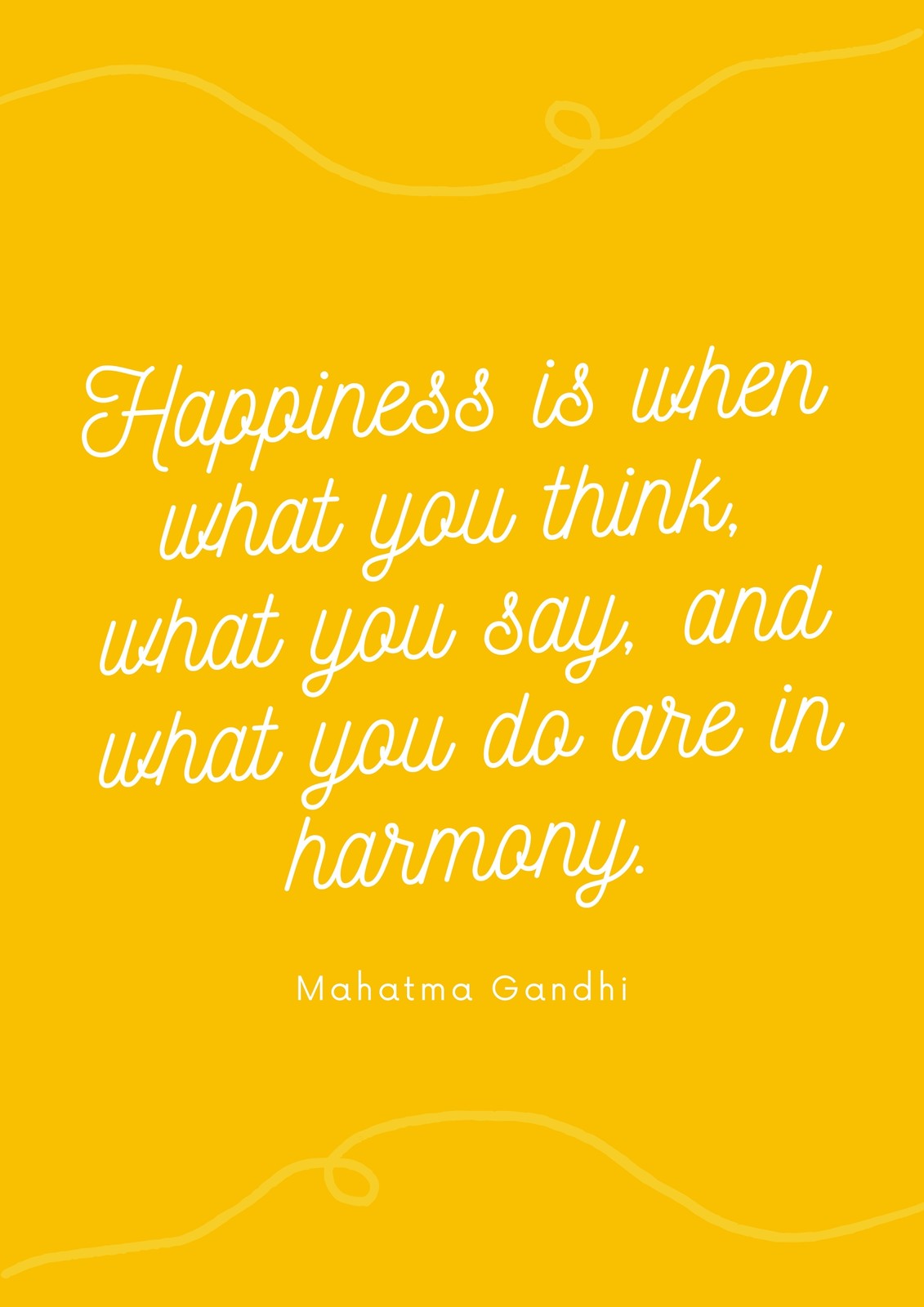 Yellow Playful Line Happiness Quote Poster - Templates by Canva