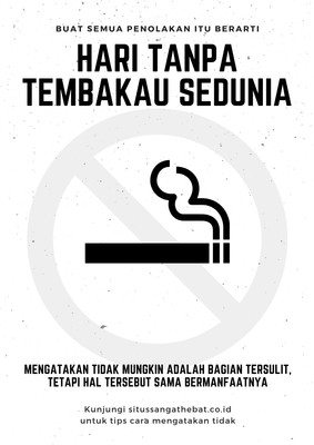 Contoh Poster Hari Tanpa Tembakau Sedunia Canva