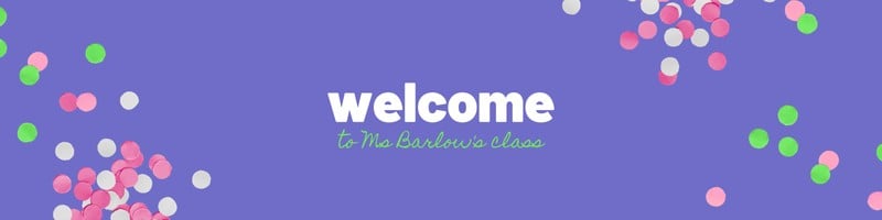 Purple Welcome Google Classroom Header