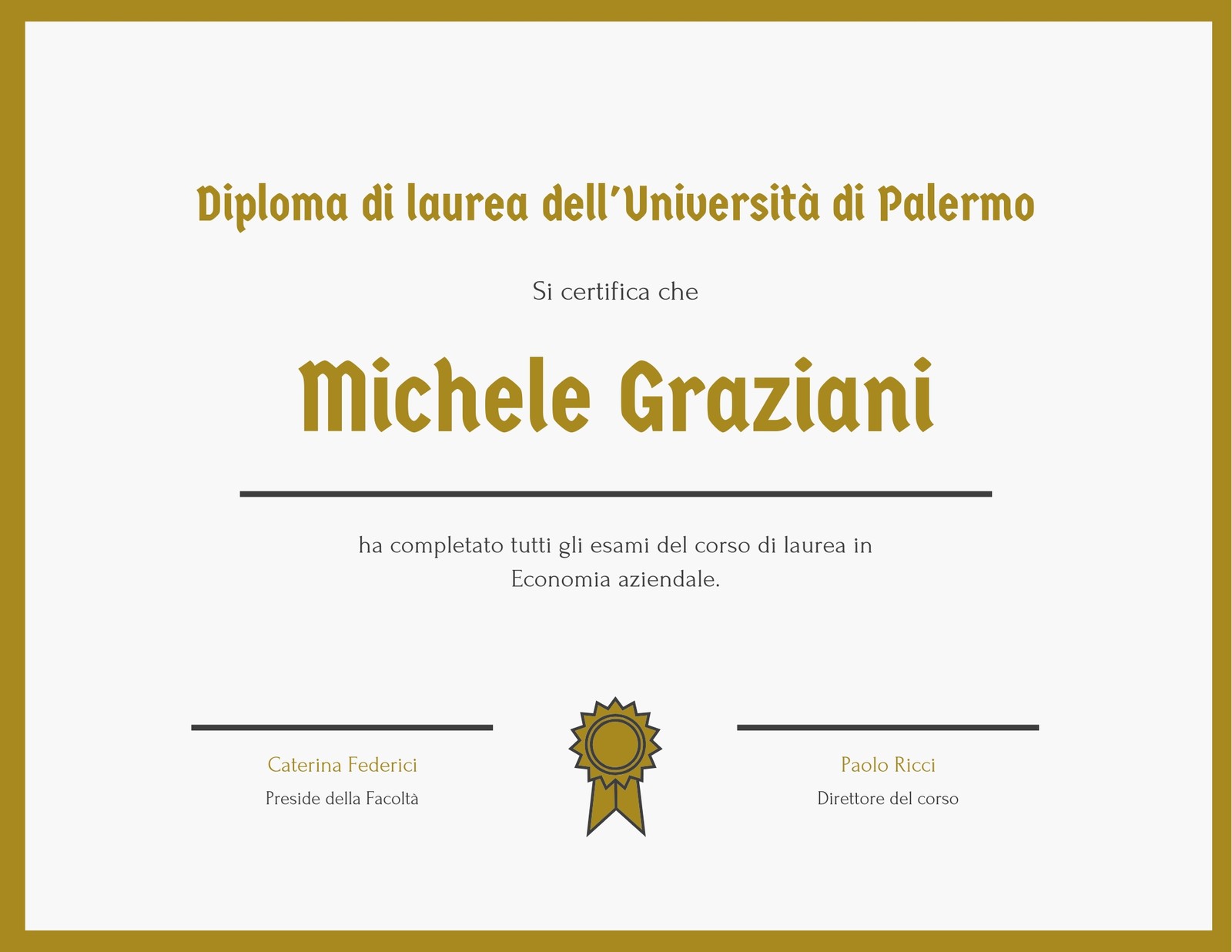 Università Diploma Certificato